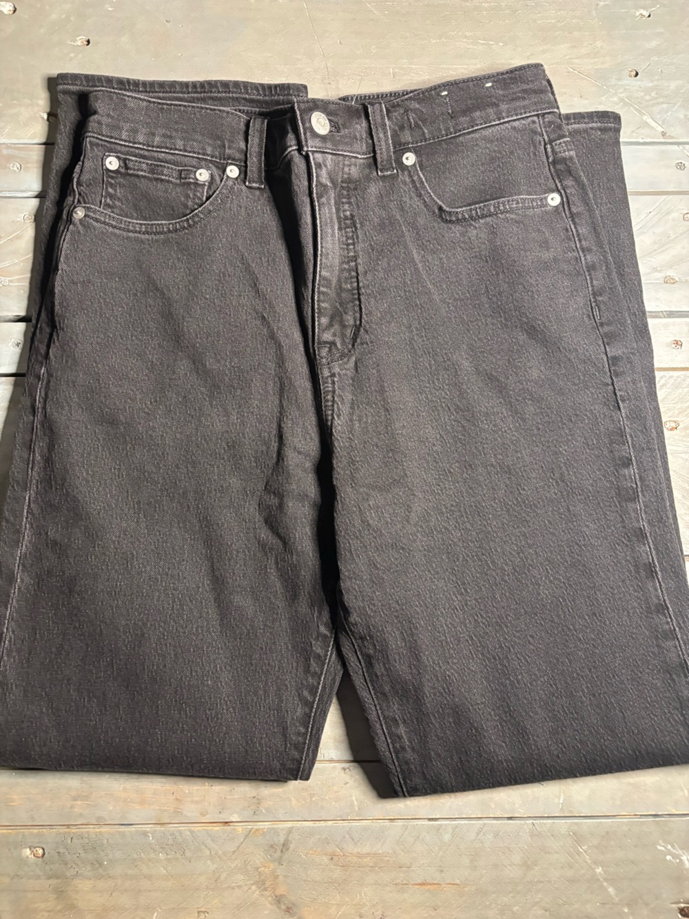 Madewell Women's '90s Straight Leg Jeans in Faded Black – Size 28